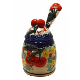 Cherry Jam Jar with Spoon