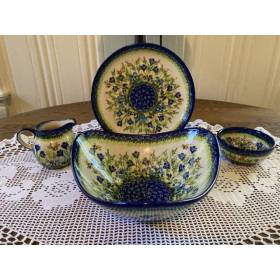 Polish Pottery Blue and White Bundt Pan Mosquito Pattern -  Norway
